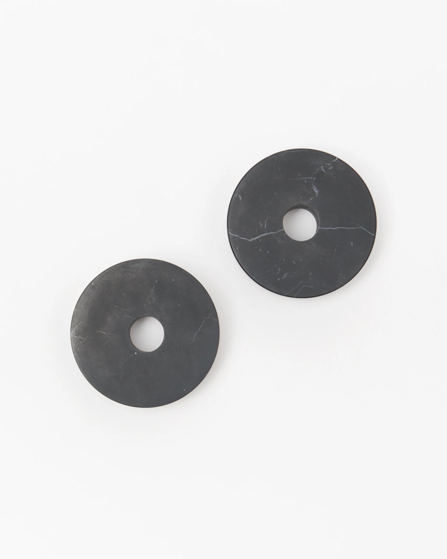 MARBLE CANDLE HOLDER - BLACK