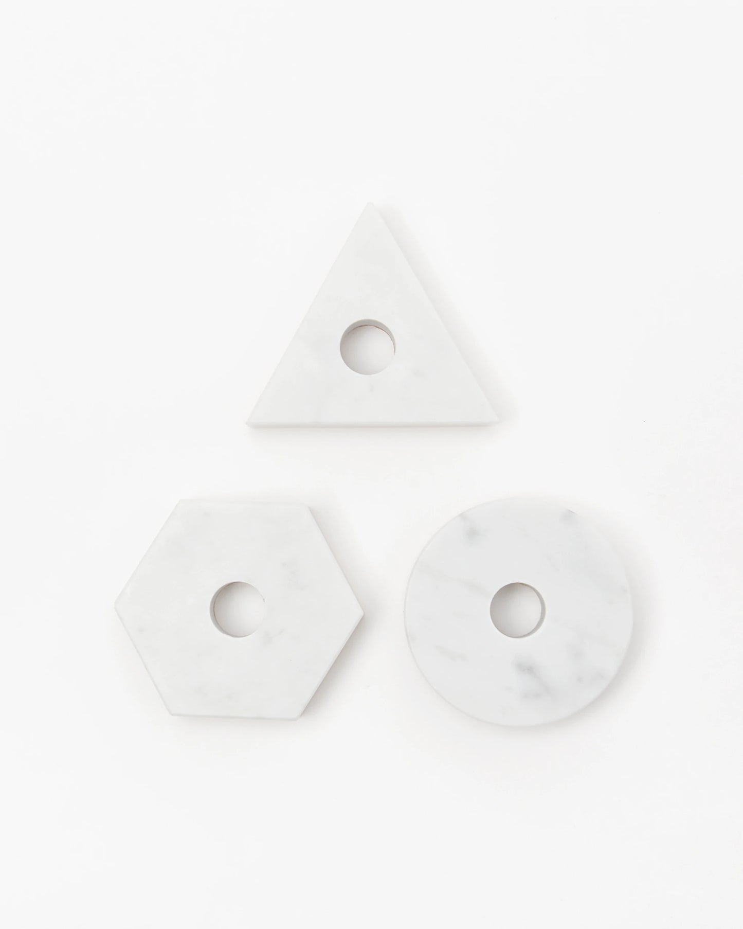 MARBLE CANDLE HOLDER - CARRARA