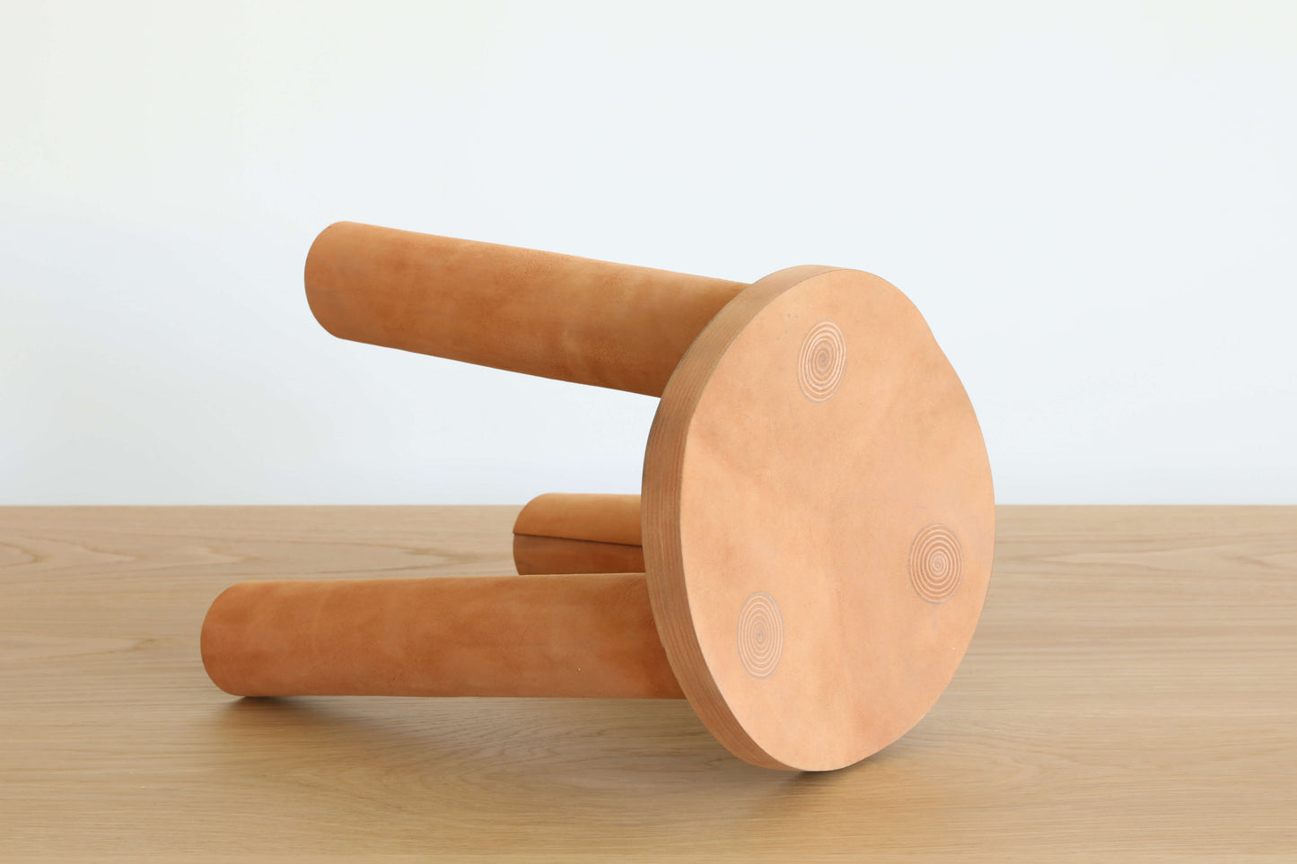 Stacked Leather Stool_In Stock