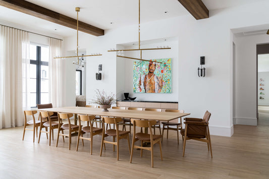 Interior: Erin Cantu Interiors || Pillar Dining Table with White Oak Top