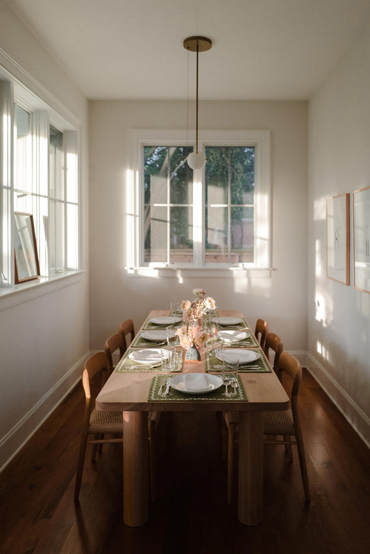 Photo: Olivia Rae James || Column Dining Table Offset Leg in White Oak