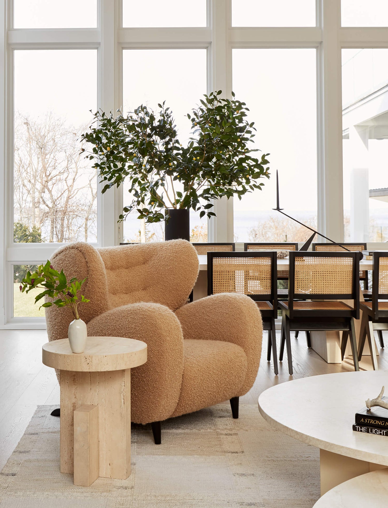 Interior: Tamara Magel Interiors.  Photo: Rikki Snyder || Planar Side Table in Travertine