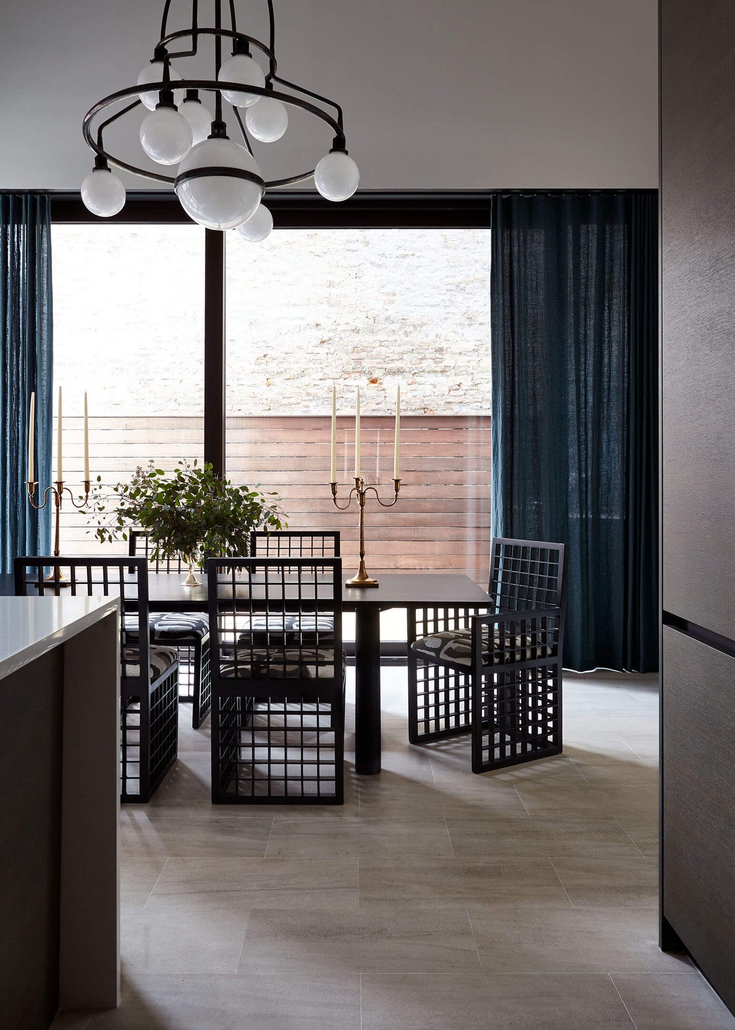 Interior: Joshua Green Design || Column Dining Table Angled Leg