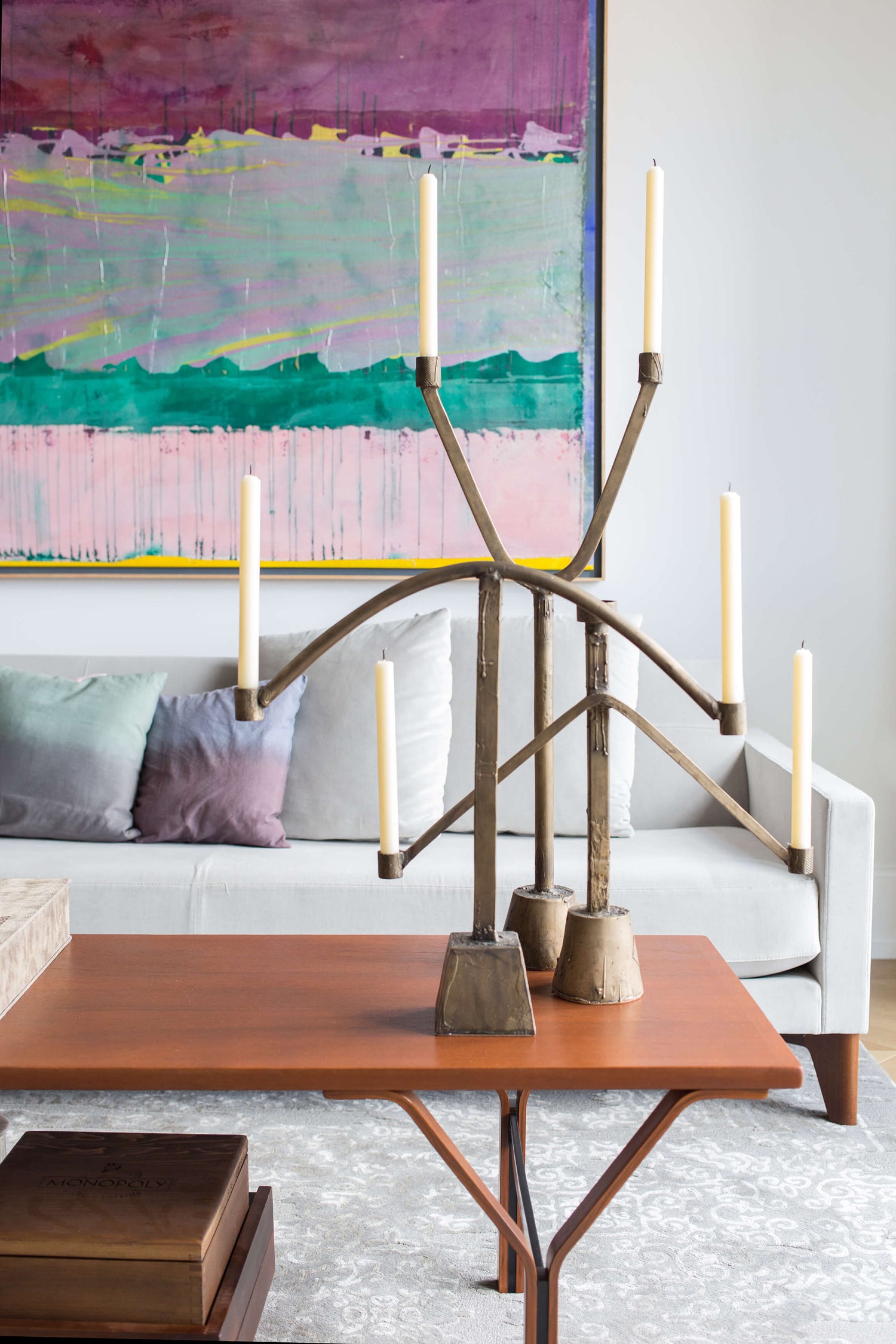 Interior: Paul Theis Interiors. Photo: Lauren Coleman || Sprue 1, 2, and 3 on a coffee table