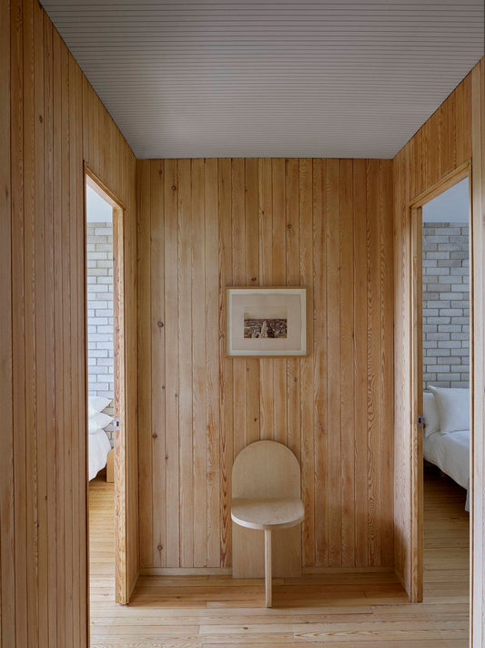 Interior: Toogood.  Photo: Henry Bourne || Wood Tombstone Chair in a hallway